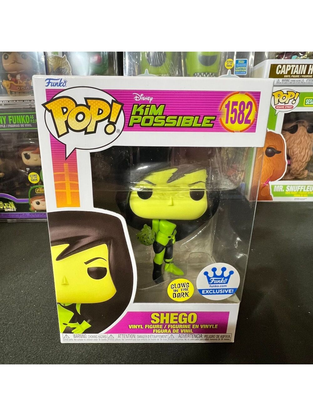 Funko Pop Disney Kim Possible Shego 1582 Glow in the Dark GITD Exclusive Figure